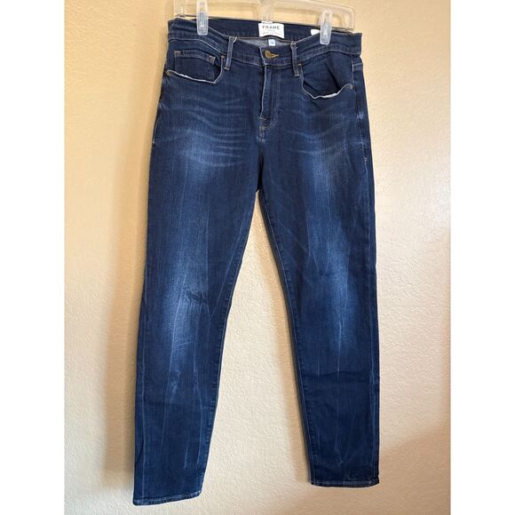 Frame Denim Le Garcon Size 28 Straight Leg Blue Jeans - Picture 1 of 6